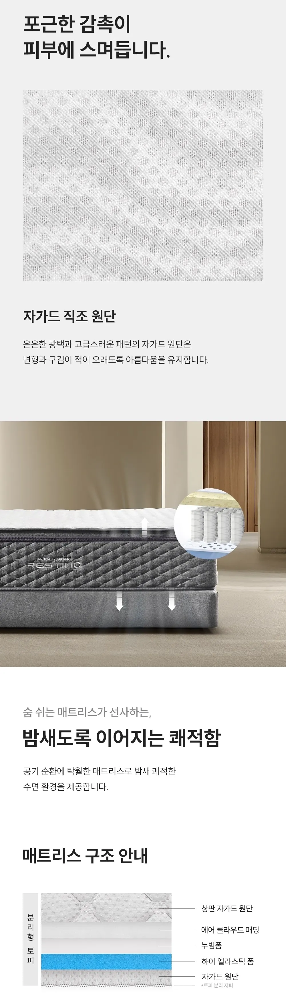 쿠쿠 레스티노 유로탑 하드 매트리스 라지킹 CRM-C01SEHLK 상세 3