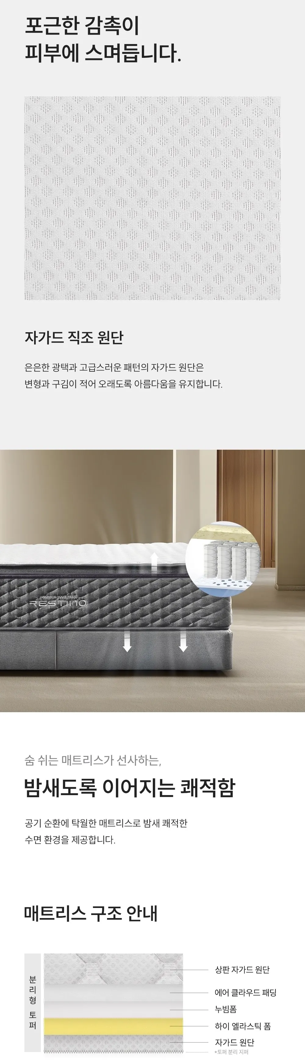쿠쿠 레스티노 유로탑 미디엄 매트리스 라지킹 CRM-C01SEMLK 상세 3