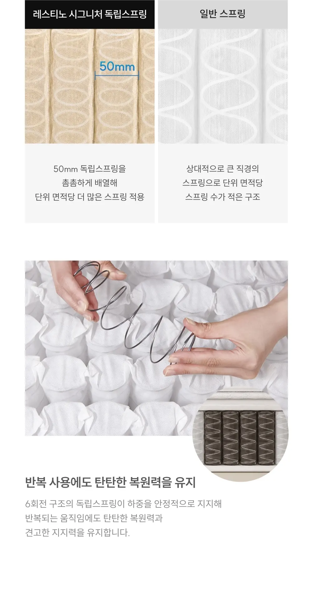 쿠쿠 레스티노 커버 분리형 매트리스 퀸 상세 6
