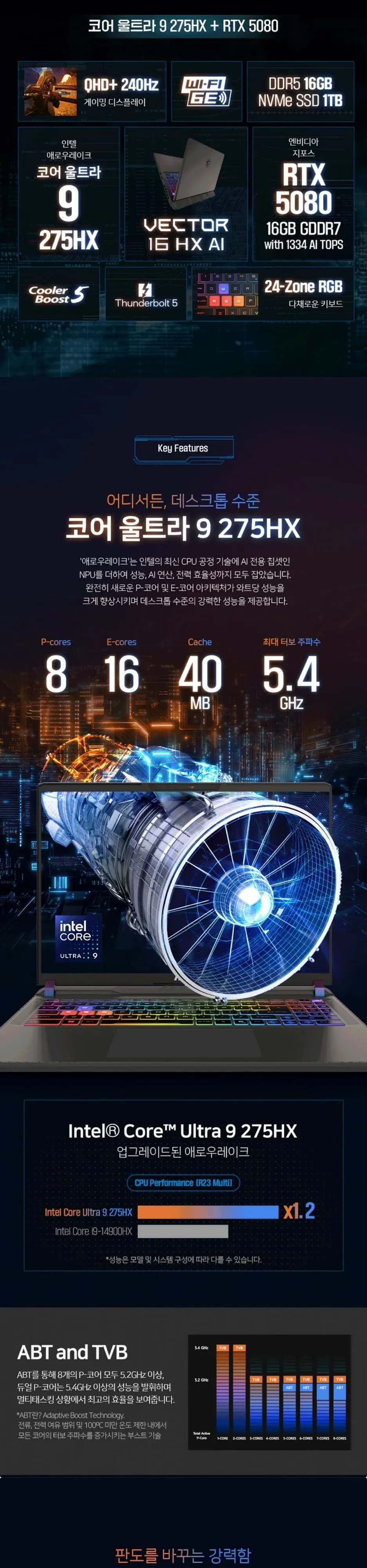 위더스컴퓨터 MSI 벡터 16 HX AI A2XWIG-U9 QHD+ 상세 2