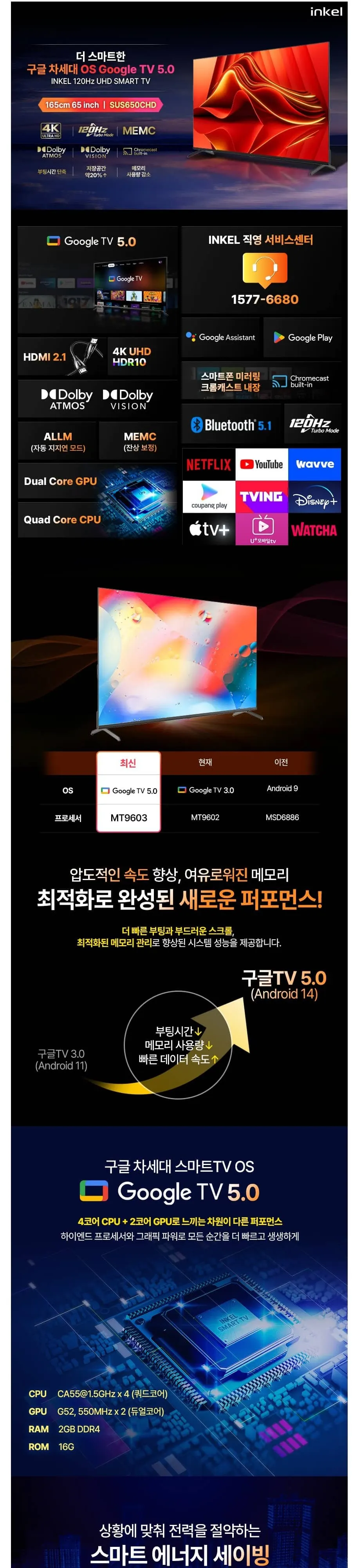 인켈 UHDTV 65인치 SUS650CHD 블랙 상세 1