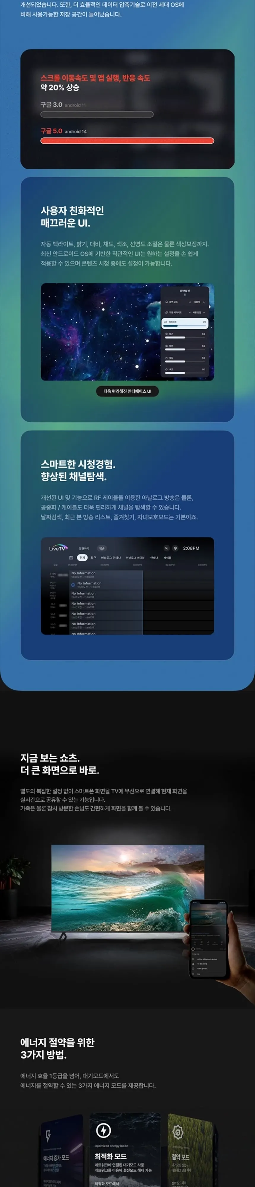 루컴즈 구글 OS 스마트 4K UHD TV 55인치 상세 2