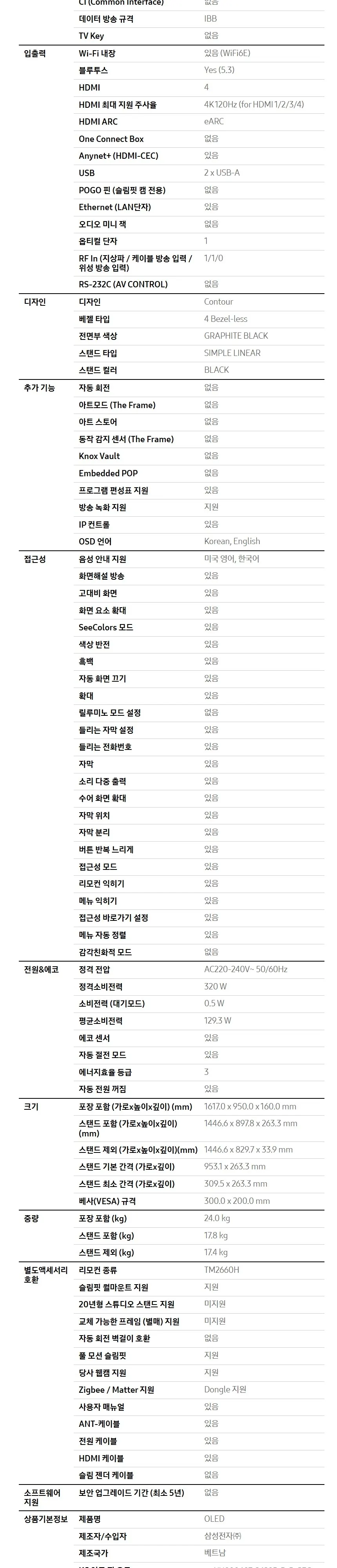 삼성 2026 OLED AI TV 65인치(163cm) SH85 상세 17