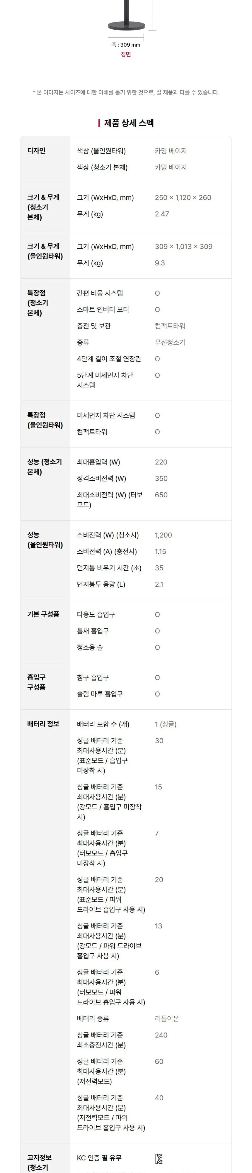 LG 코드제로 A7 Core 무선청소기 상세 8