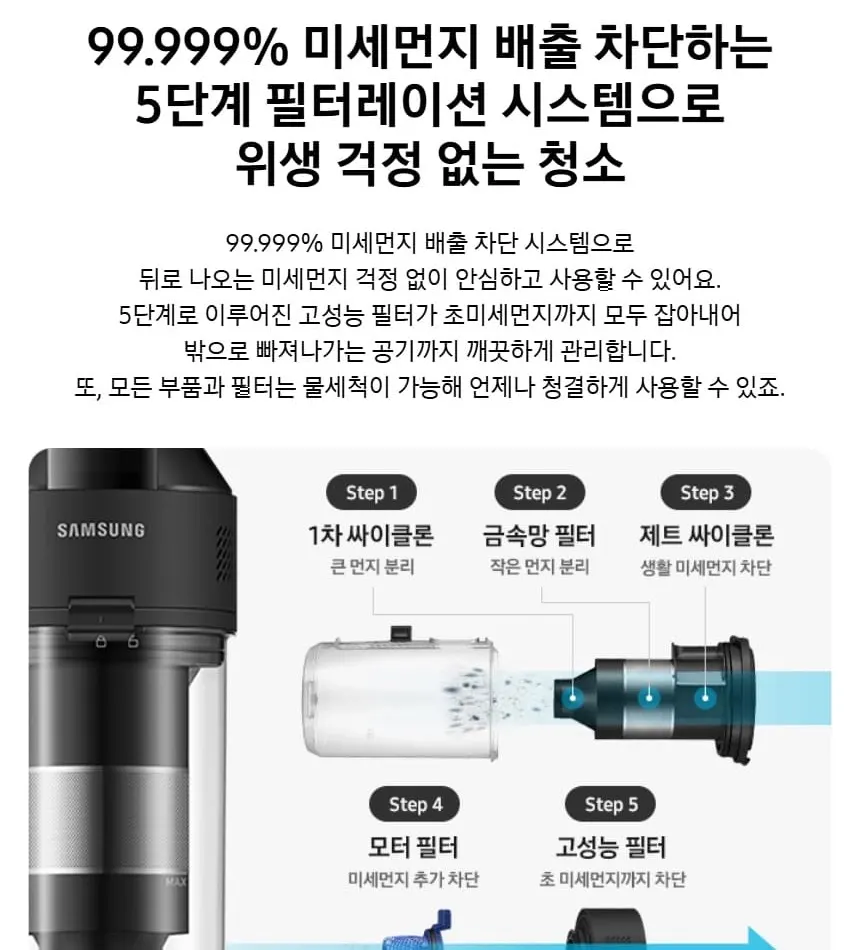 삼성 제트핏 무선청소기 물걸레 패키지 (새틴 블랙) 상세 14