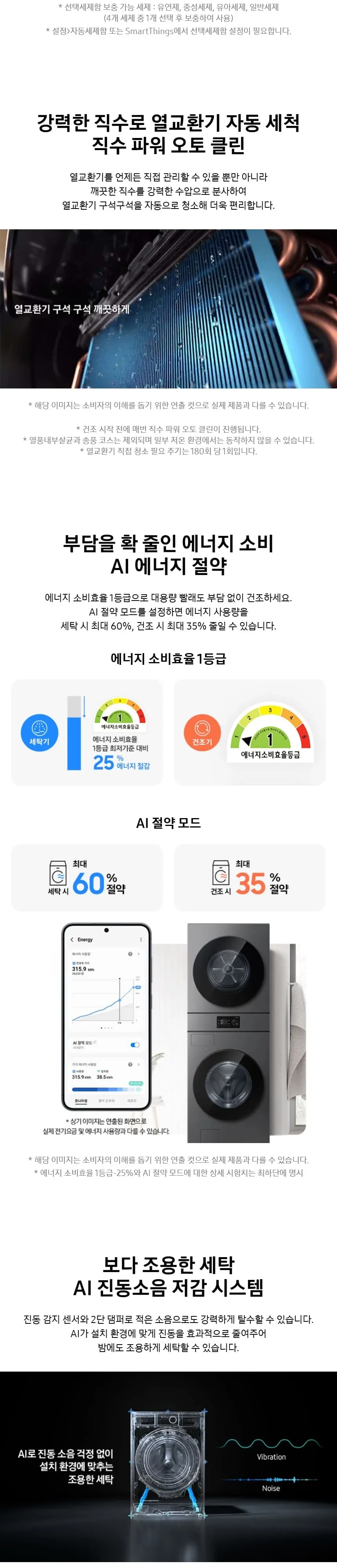 삼성 세건셋트 비스포크 AI 원바디 세탁기(24kg)+건조기(20kg) 다크스틸 상세 4