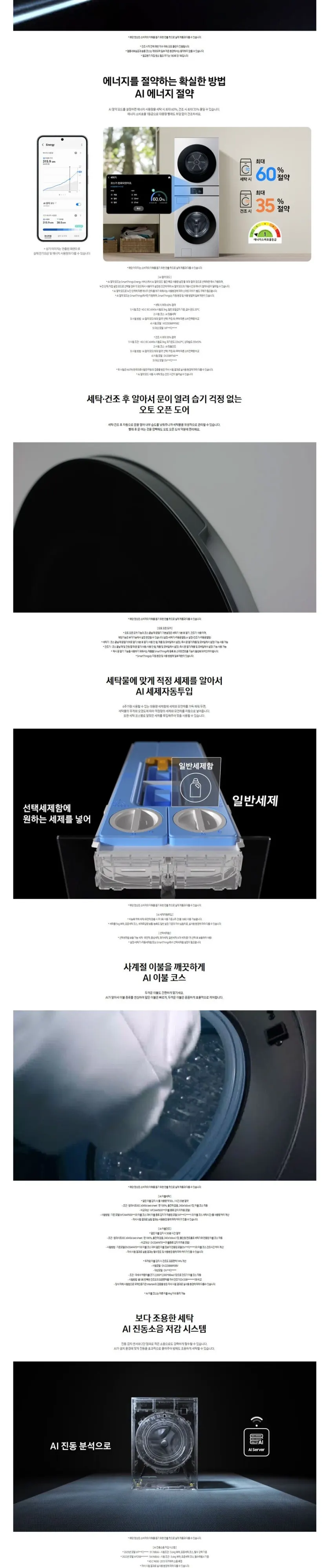 삼성 세탁기+건조기 Bespoke AI 원바디 25/22kg 상세 2