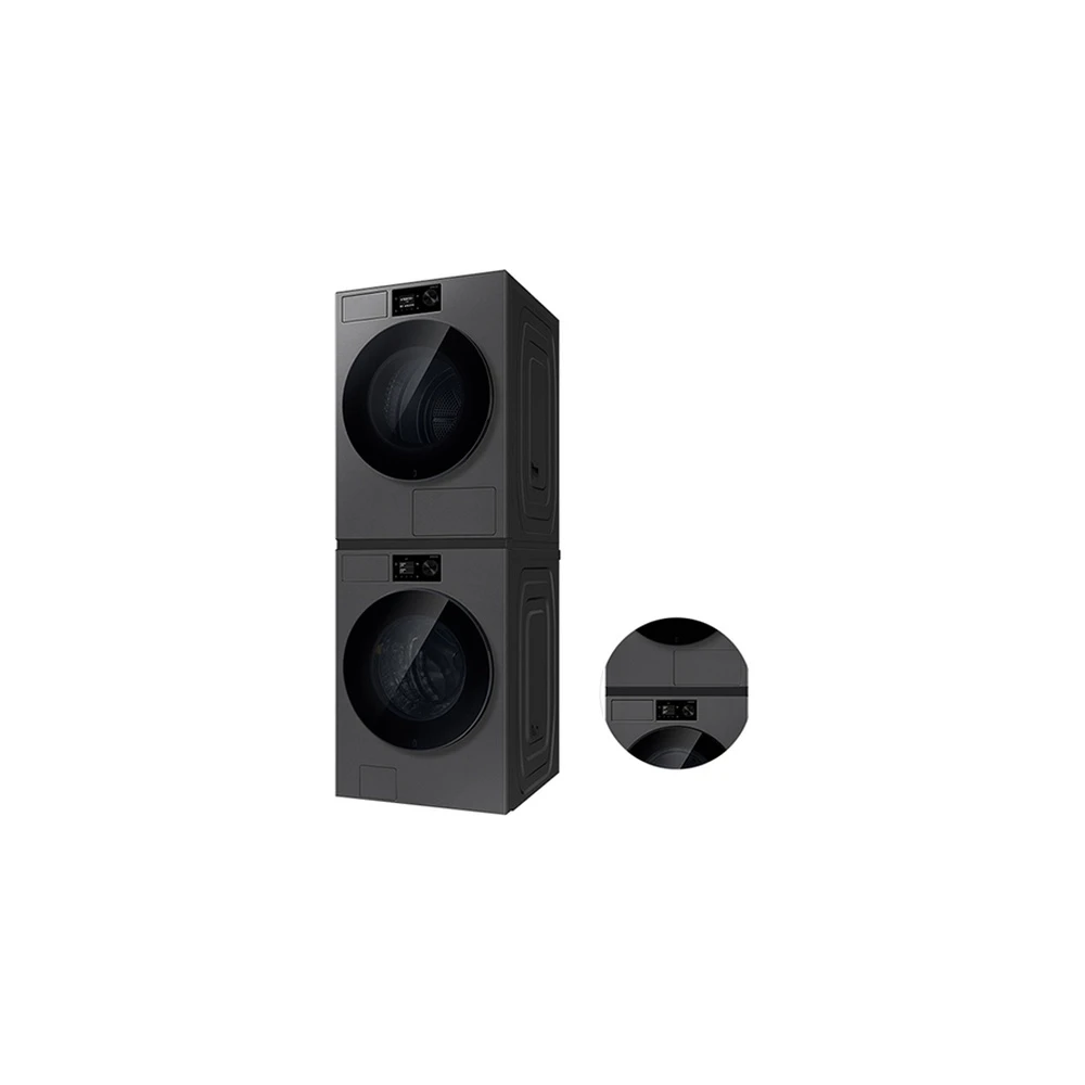 삼성 세건셋트 비스포크 AI 세탁기(21kg)+건조기(20kg) + 상단 설치 키트 다크스틸