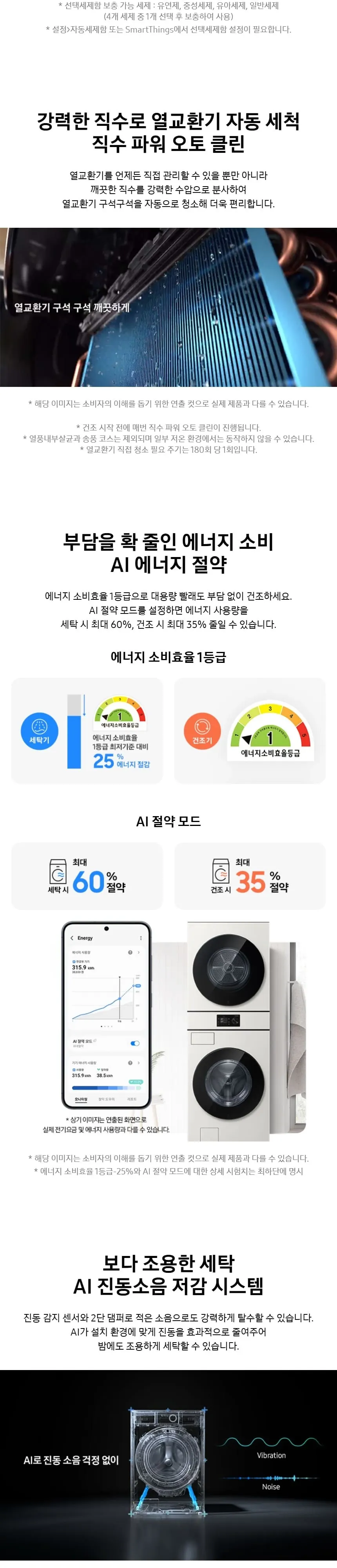 삼성 세건셋트 비스포크 AI 원바디 세탁기(24kg)+건조기(20kg) 그레이지 WH80H2420BBHY 상세 4