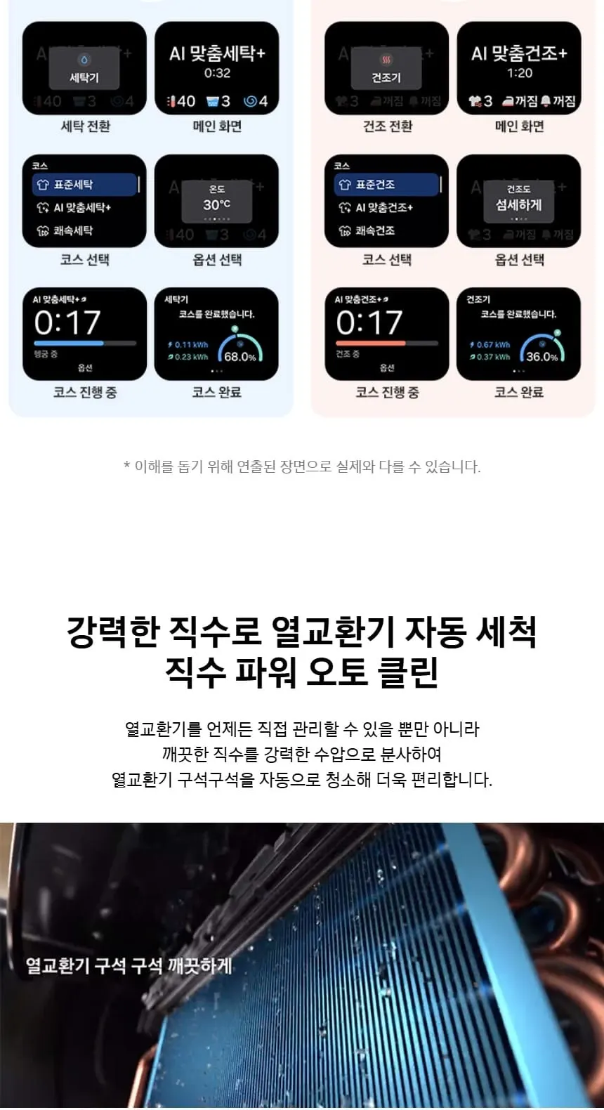 삼성 세건셋트 비스포크 AI 원바디 세탁기(24kg)+건조기(20kg) 그레이지 WH80H2420GBHY 상세 3