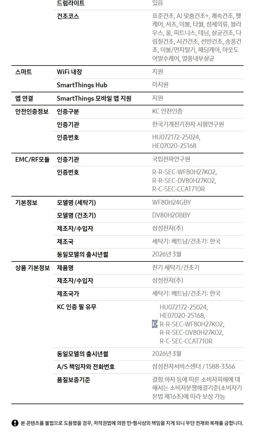 삼성 세건셋트 비스포크 AI 원바디 세탁기(24kg)+건조기(20kg) 그레이지 WH80H2420GBHY 상세 9