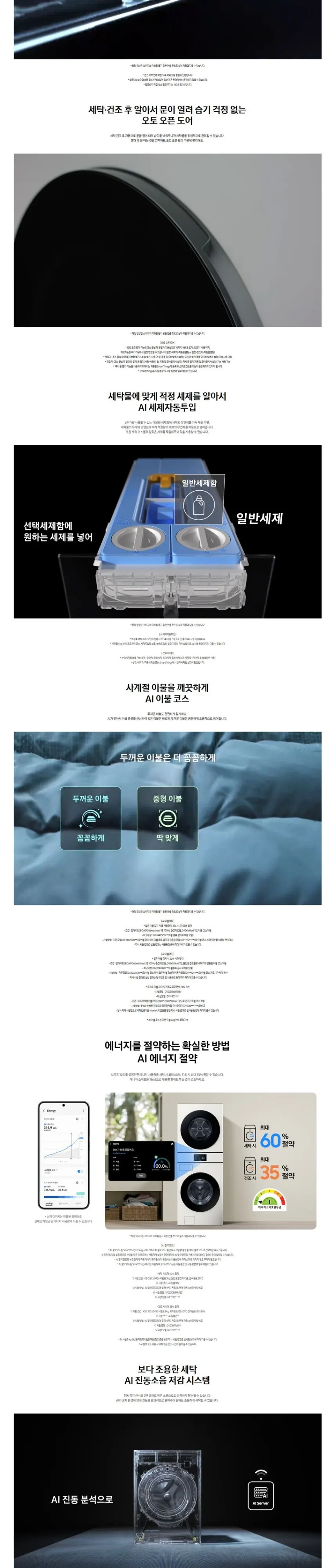 삼성 세탁기+건조기 Bespoke AI 원바디 25/22kg 상세 2