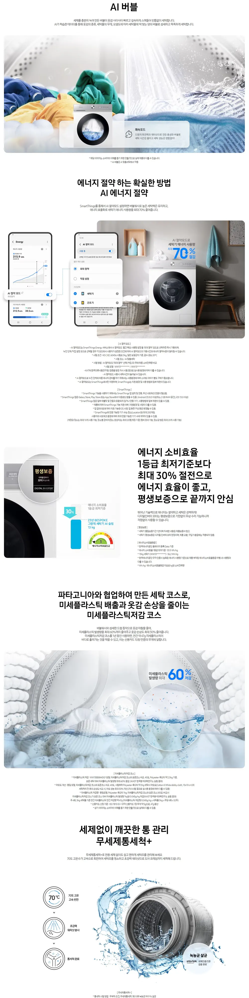 삼성 세탁기+건조기 BESPOKE 그랑데 AI 슬림 13/10kg 상세 2