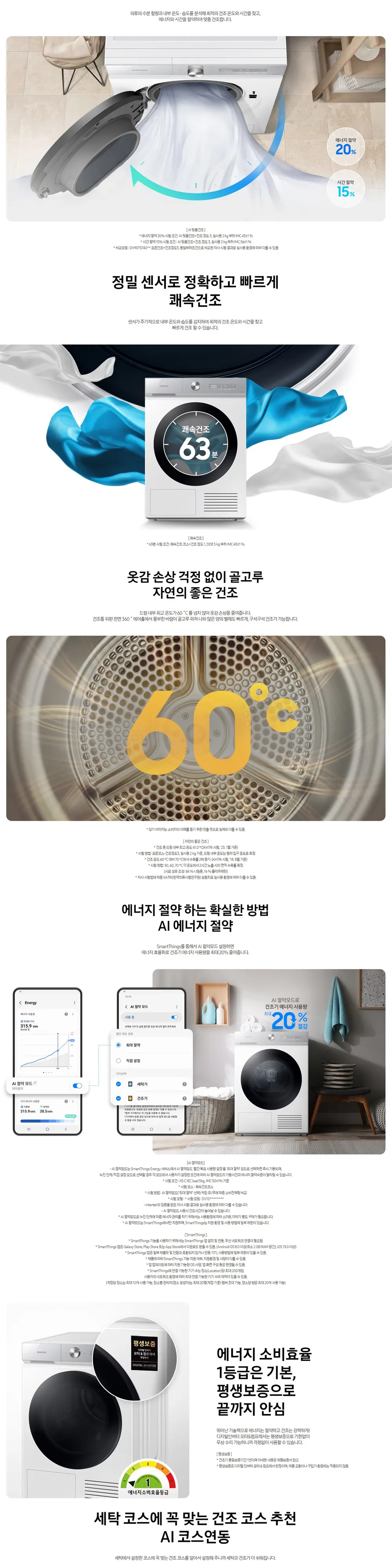 삼성 세탁기+건조기 BESPOKE 그랑데 AI 슬림 13/10kg 상세 4