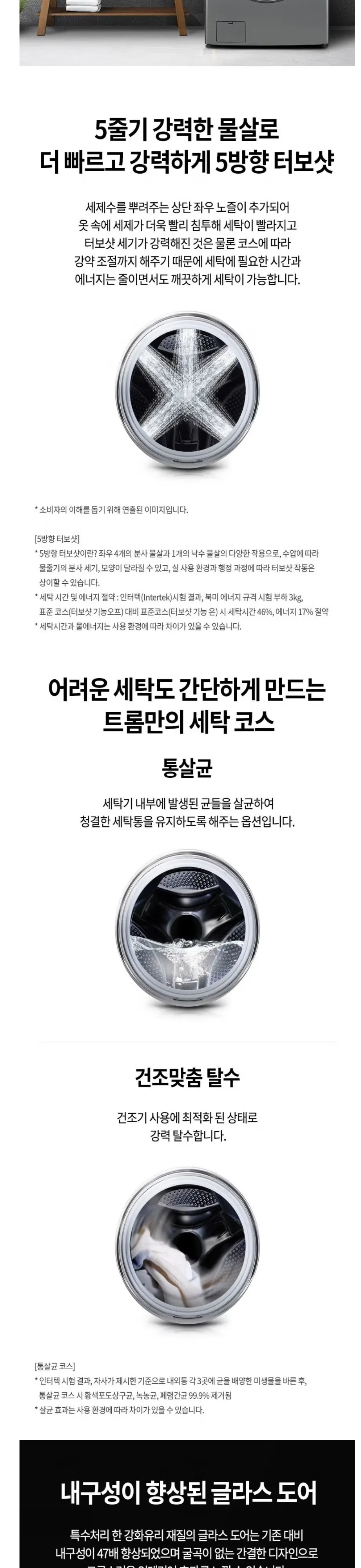 LG 트롬 드럼 세탁기 21kg 스테인리스 실버 상세 4