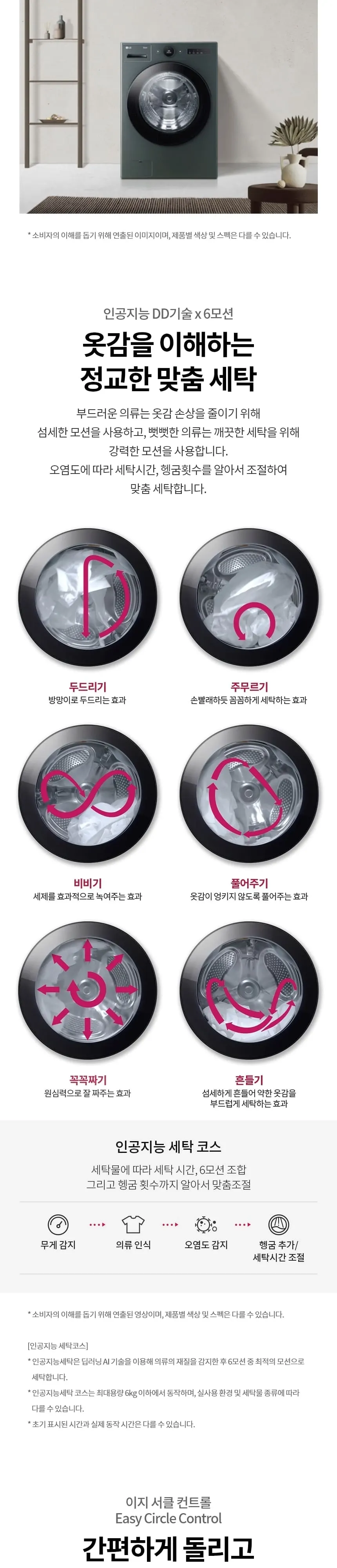 LG 트롬 오브제컬렉션 세탁기 24kg 네이처그린 FX24GNGR D 상세 2