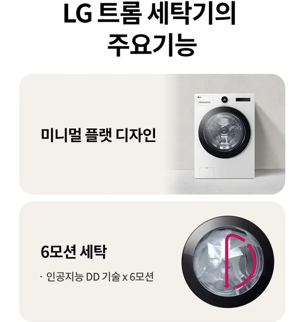 LG전자 트롬 드럼세탁기 24kg 화이트 상세 3