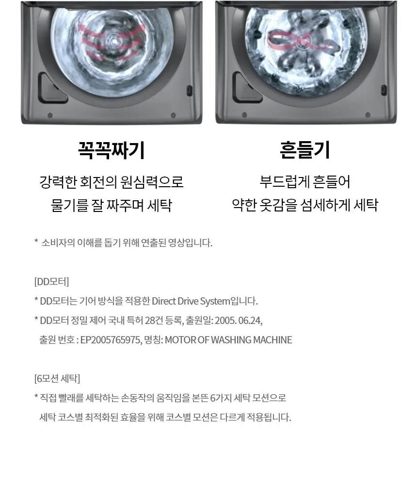 LG 통돌이 세탁기 22kg 플레티늄 블랙 상세 12