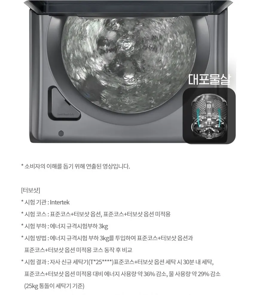 LG 통돌이 세탁기 22kg 플레티늄 블랙 상세 20