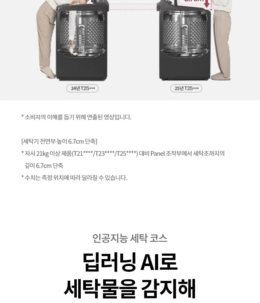 LG 통돌이 세탁기 22kg 플레티늄 블랙 상세 8