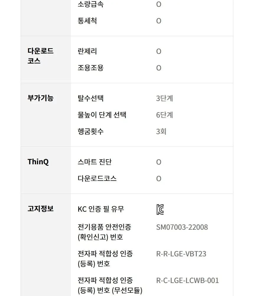 LG 통돌이 세탁기 10kg 화이트 상세 12