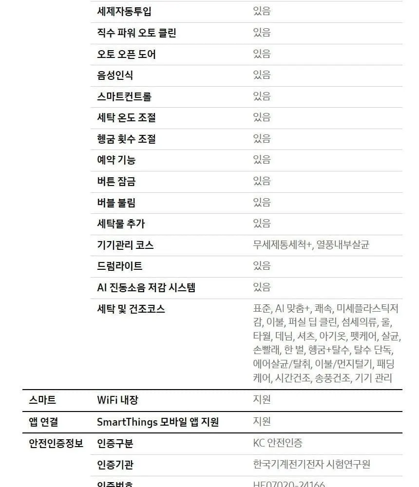 삼성 비스포크 AI 콤보 세탁건조기 다크스틸 상세 33