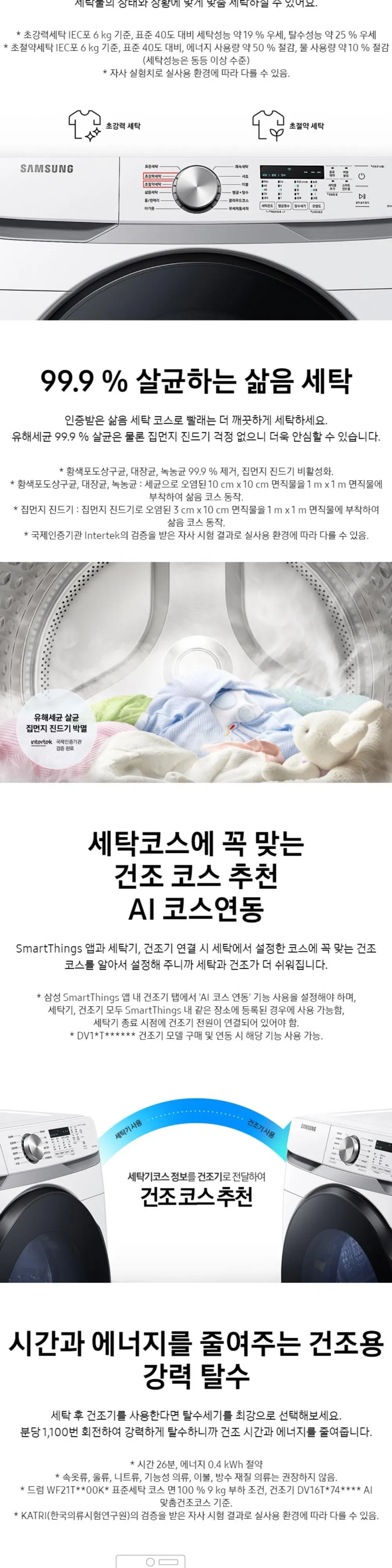 삼성 그랑데 드럼 세탁기 화이트 19KG 상세 2