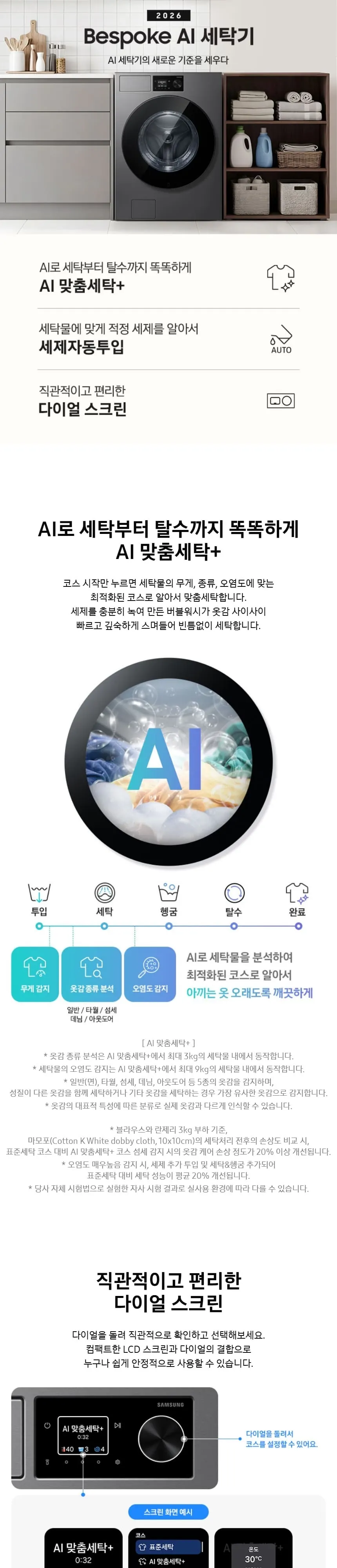 삼성 비스포크 AI 세탁기 24kg 다크 스틸 상세 1
